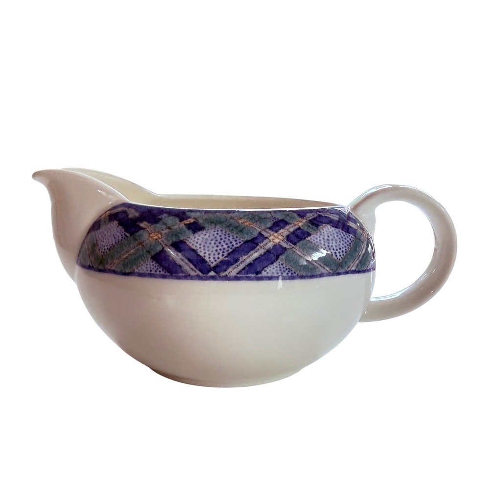 Vtg Royal Doulton Glen Ora Handled Sauce Gravy‎ Bowl 1991 England Plaid Pattern